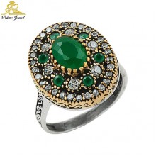 Gümüş Otantik Taşlı Yüzük